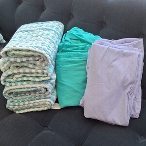 Aqua and Lavender Bedding Sheet Sets & Matching Towels
